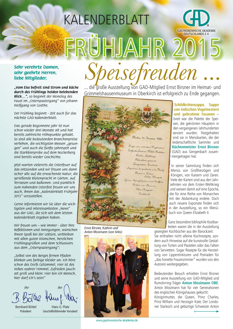 Kalenderblatt Frühling 2015